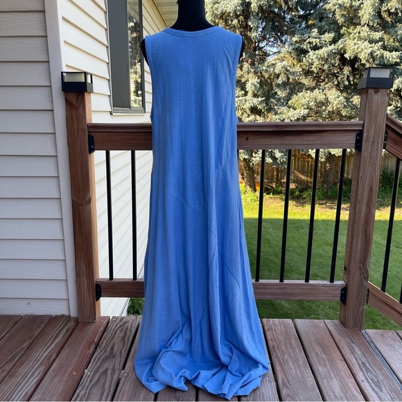 NWT Soft Surroundings Bailey Maxi Dress Blue Bonnet Pockets XL 100% Cotton - Picture 7 of 15